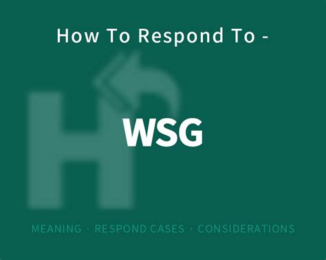 wsg meaning reply